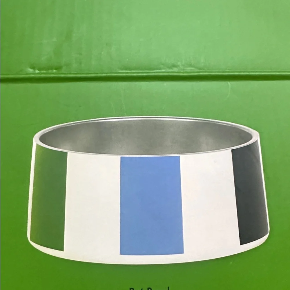 Kate spade adventure stripe metal pet bowl